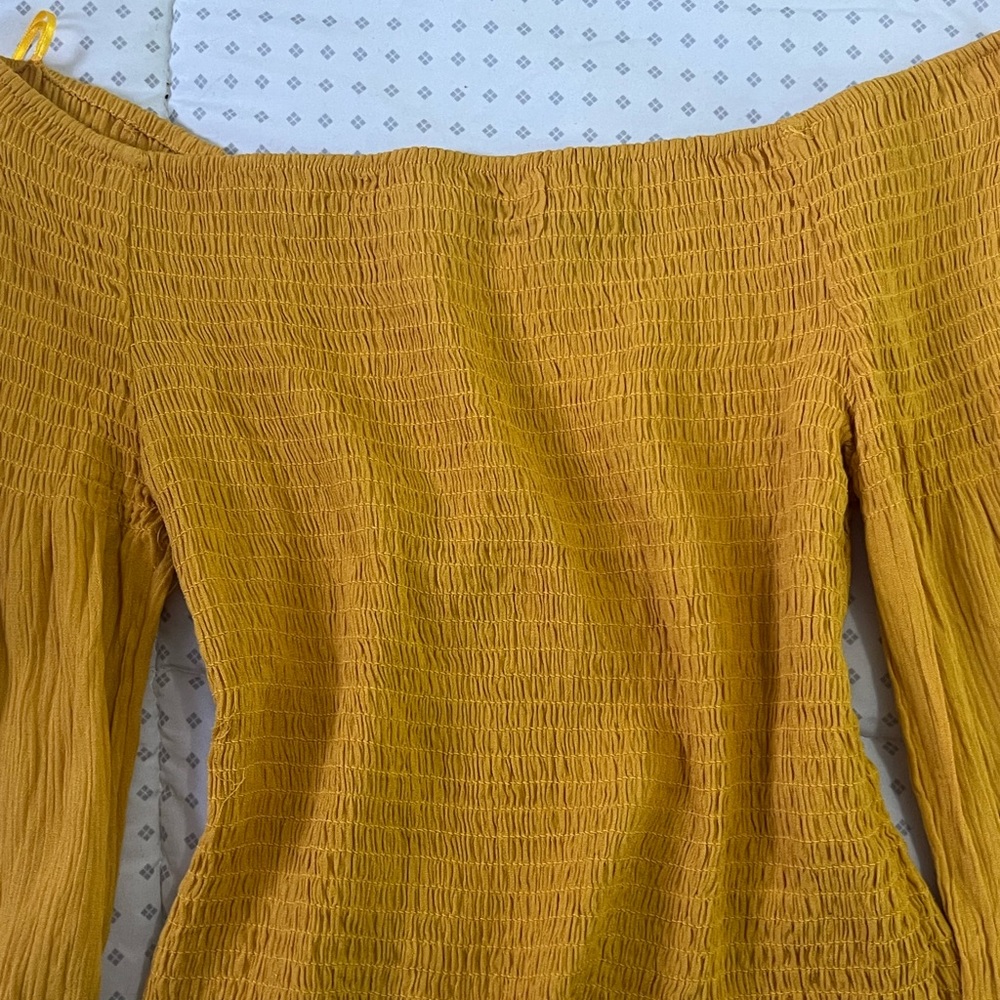 Yellow ruffled ambiance crop top